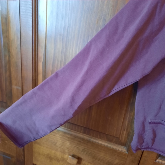 Vintage J. Jill Cotton Blend Burgundy Front Closure Crewneck Cardigan Size M - Picture 6 of 10